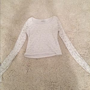 white lace crop top